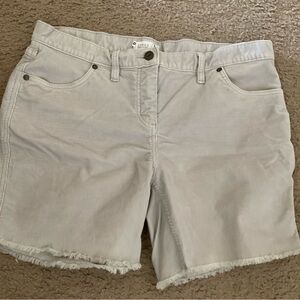 Carve Designs Gray Corduroy Shorts Distressed Frayed Hem